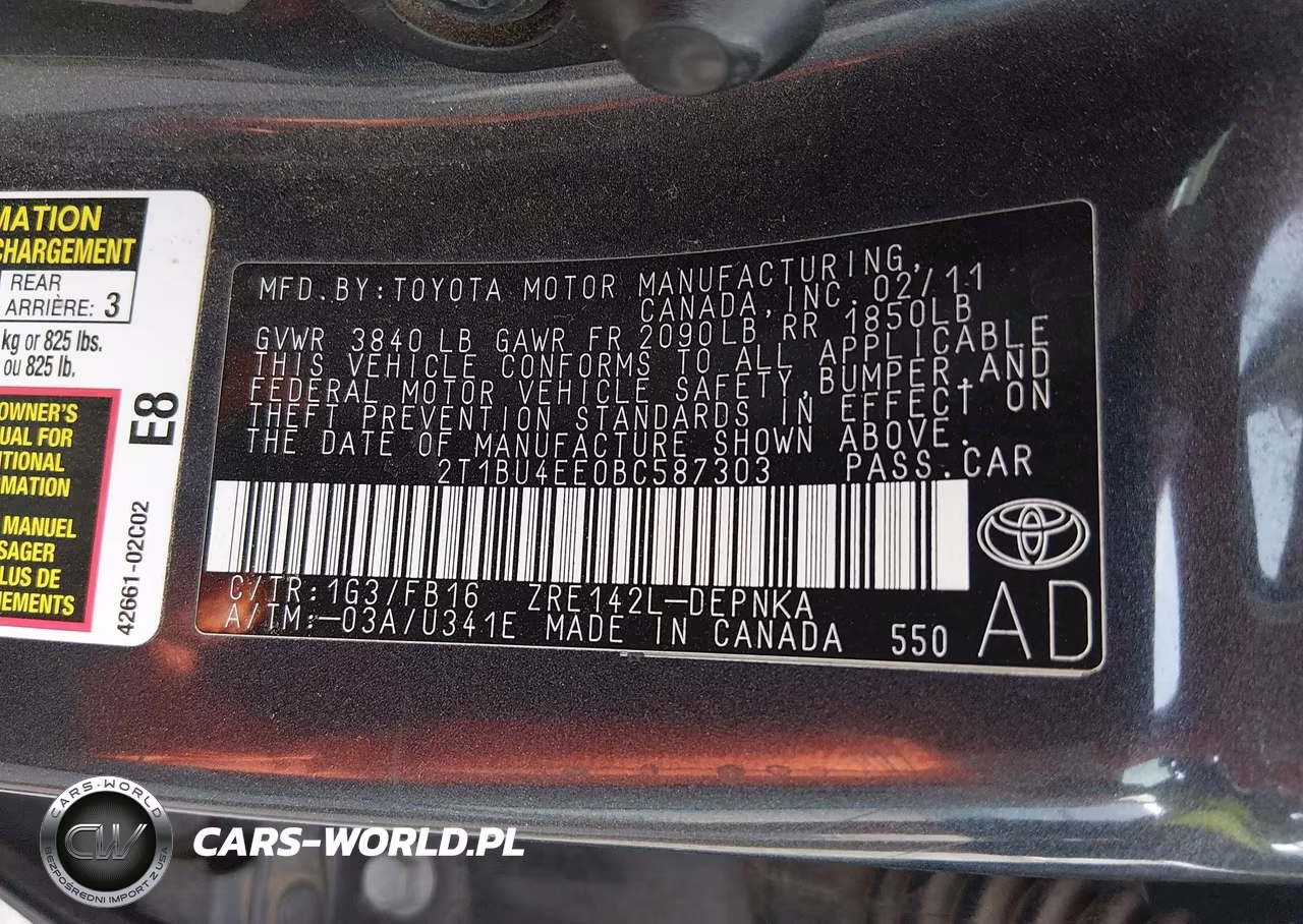 2011 Toyota Corolla Le VIN:2T1BU4EE0BC587303 - 9