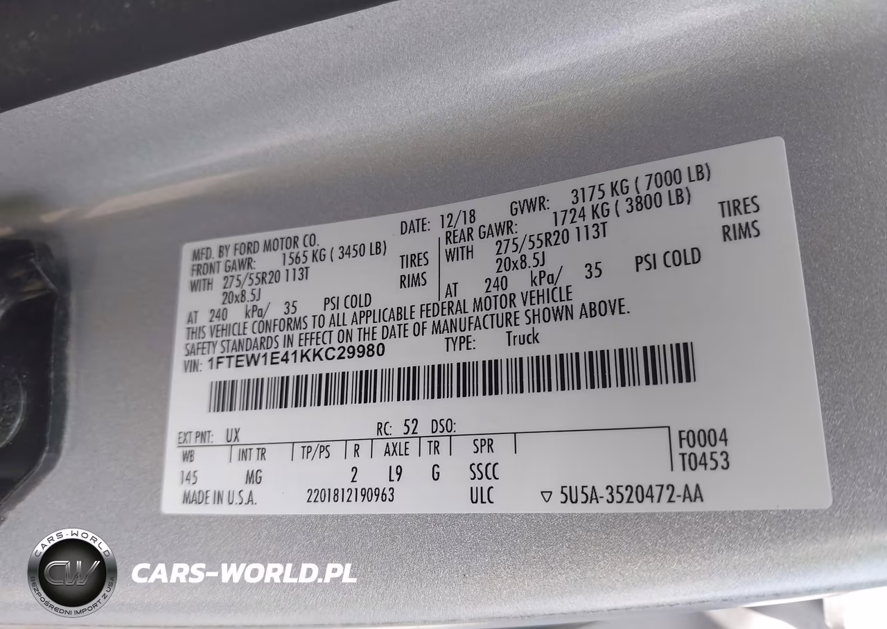 2019 Ford F-150 Xlt VIN:1FTEW1E41KKC29980 - 9