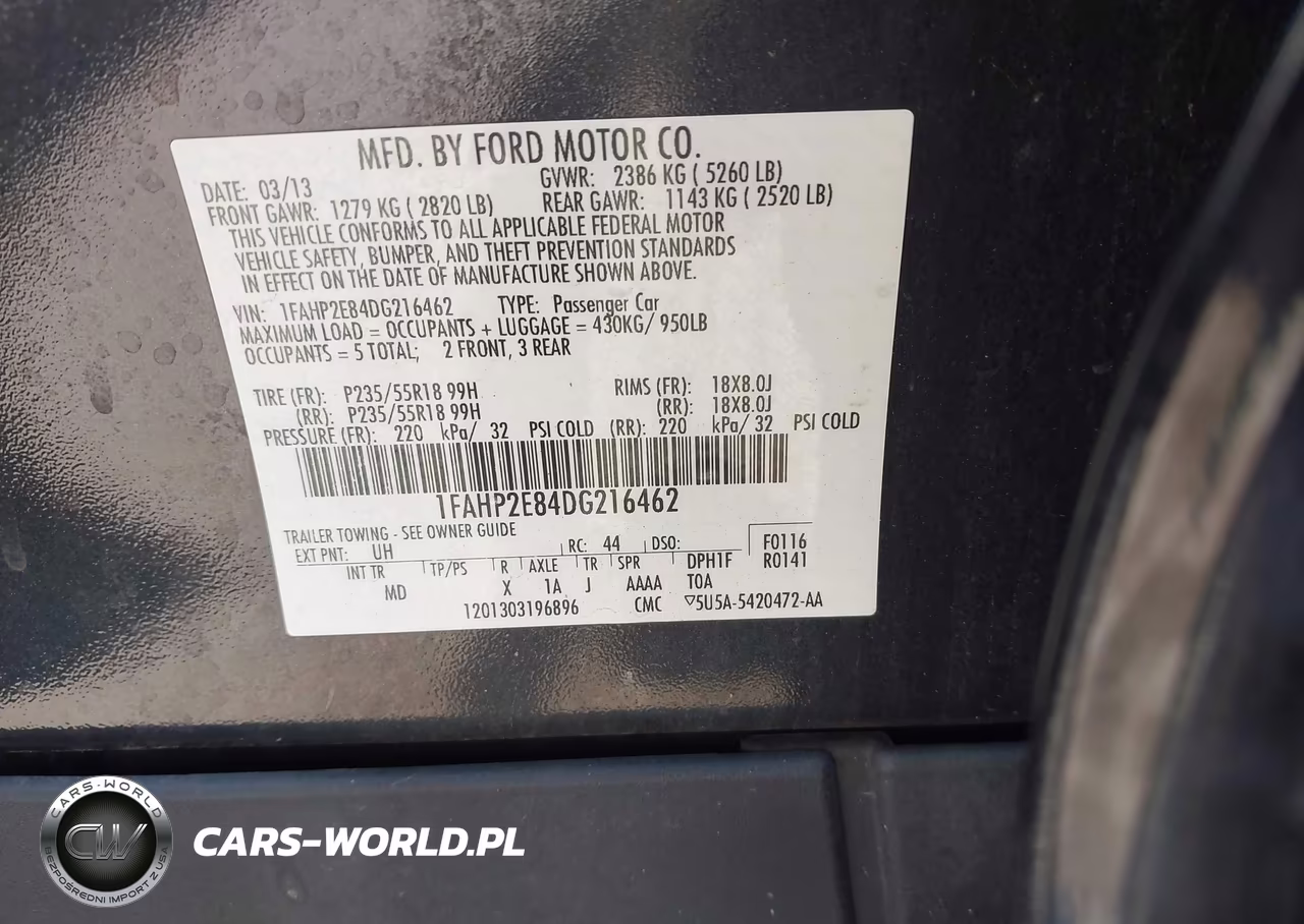 2013 Ford Taurus Sel VIN:1FAHP2E84DG216462 - 9