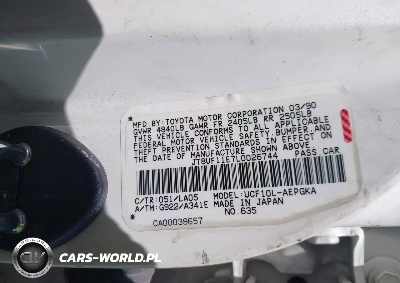 1990 Lexus Ls 400 VIN:JT8UF11E7L0026744 - 9