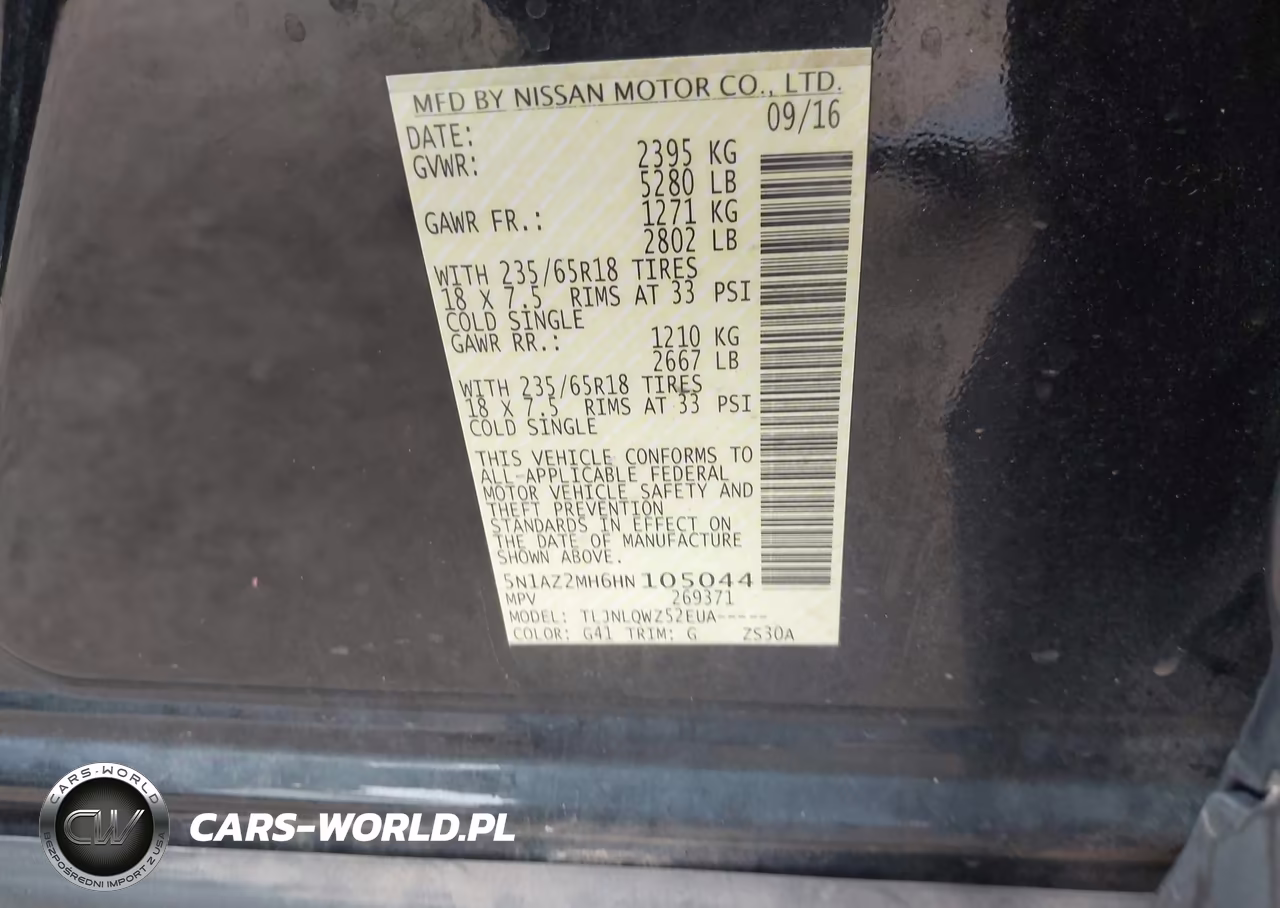 2017 Nissan Murano Platinum-S-Sl-Sv VIN:5N1AZ2MH6HN105044 - 9