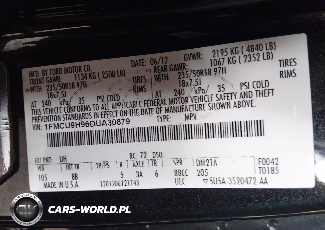 2013 Ford Escape Sel VIN:1FMCU9H96DUA30879 - 9
