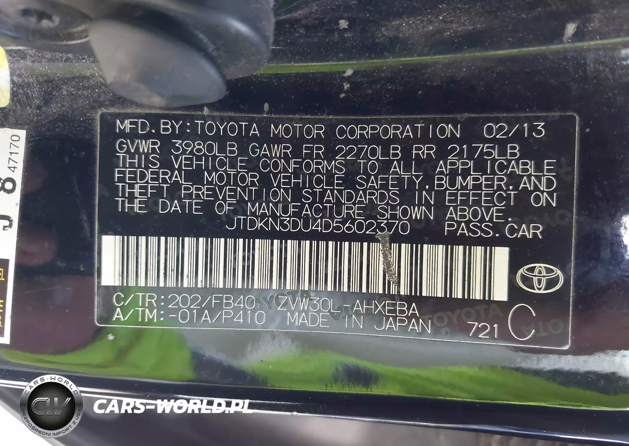 2013 Toyota Prius Three VIN:JTDKN3DU4D5602370 - 9