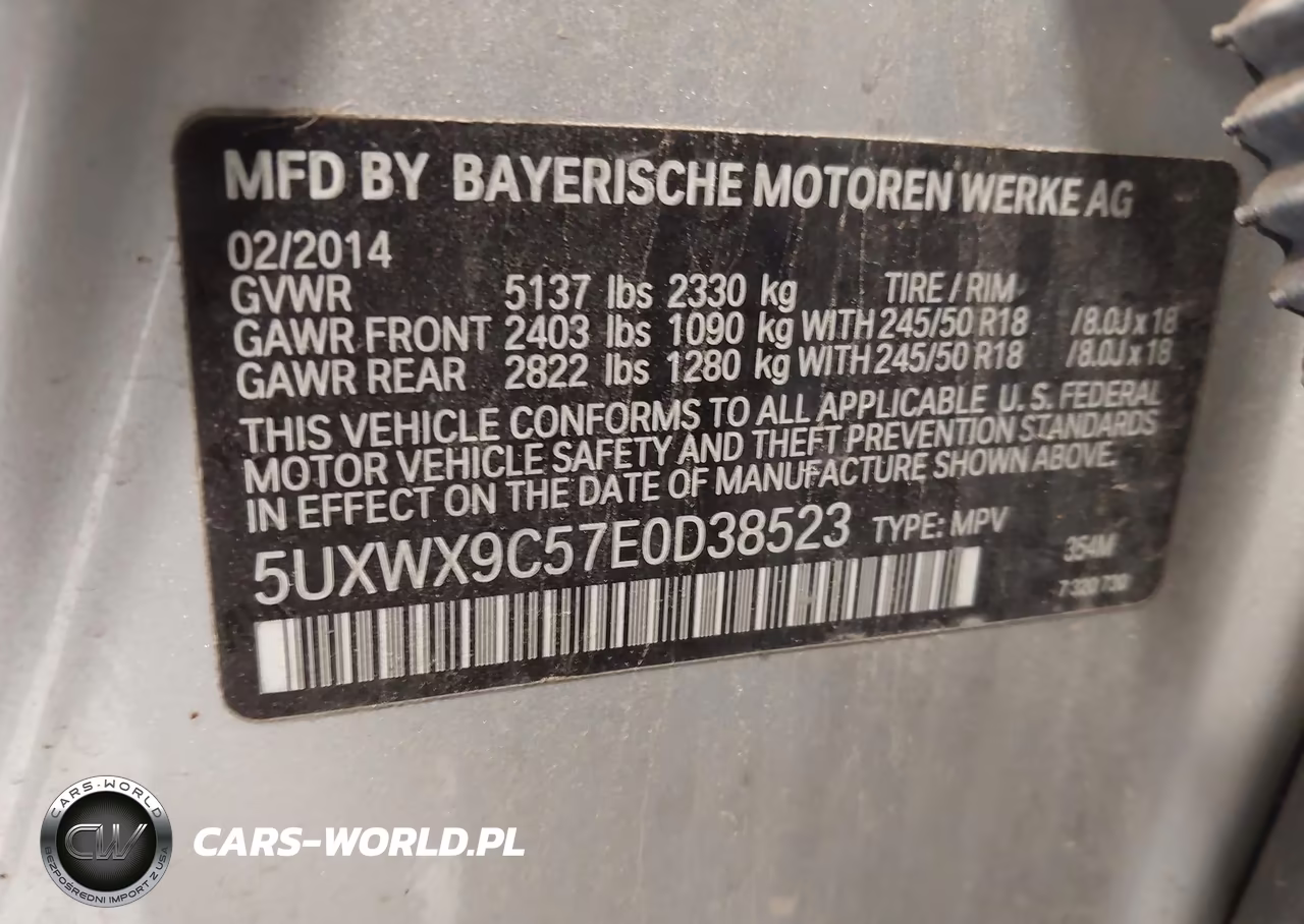 2014 BMW X3 xDrive28I VIN:5UXWX9C57E0D38523 - 9