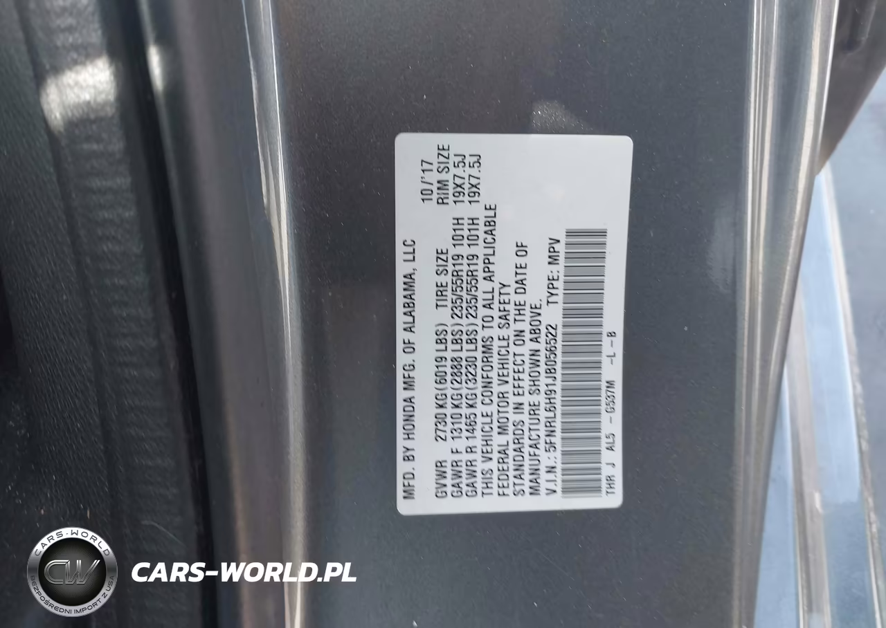 2018 Honda Odyssey Elite VIN:5FNRL6H91JB056522 - 9