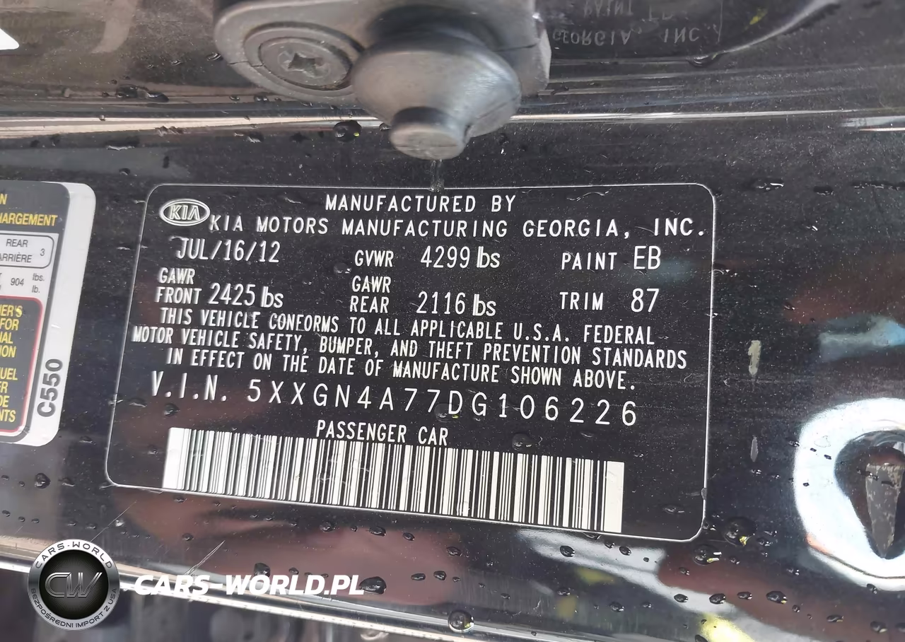 2013 Kia Optima Ex VIN:5XXGN4A77DG106226 - 9