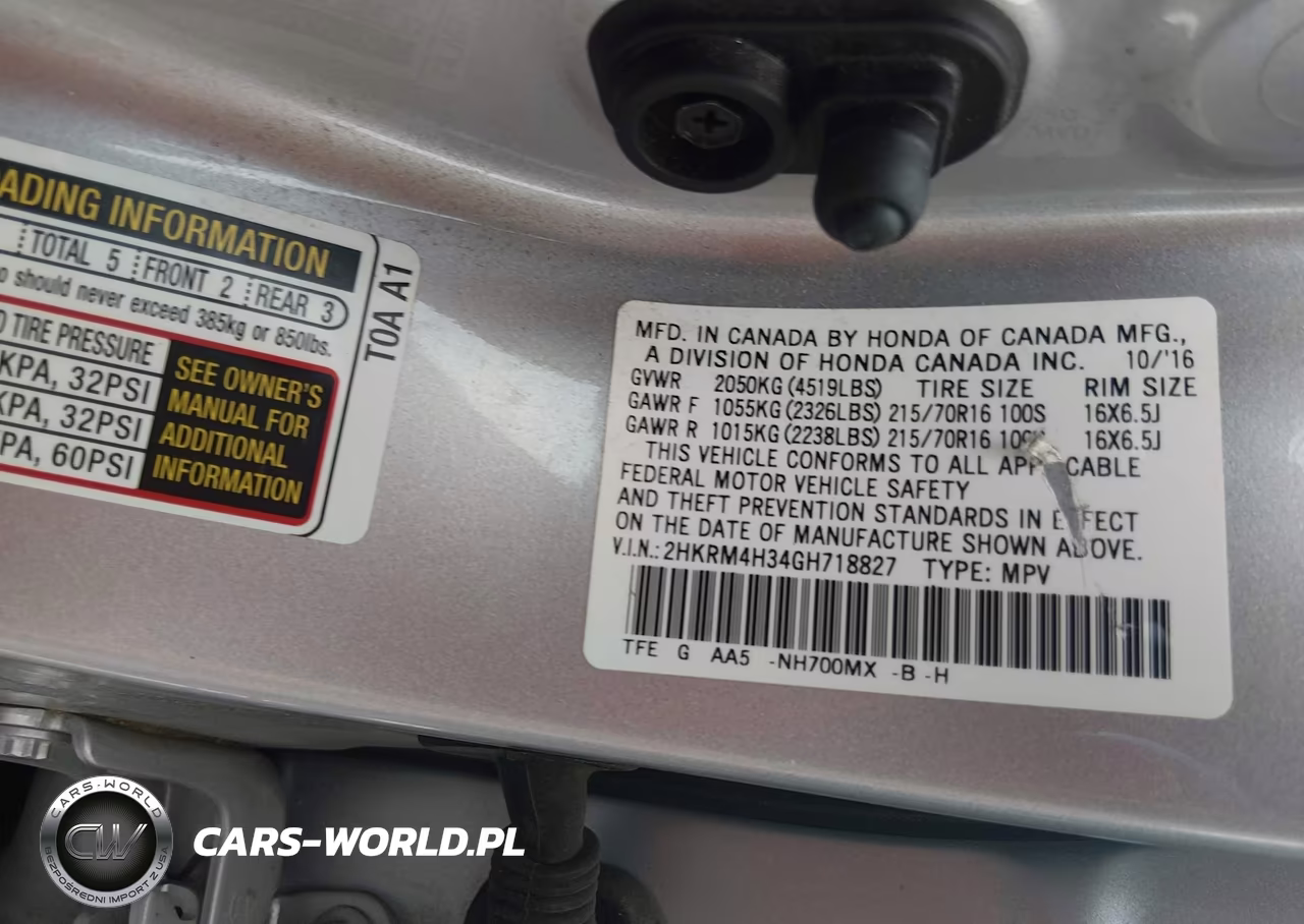 2016 Honda Cr-V Lx VIN:2HKRM4H34GH718827 - 9