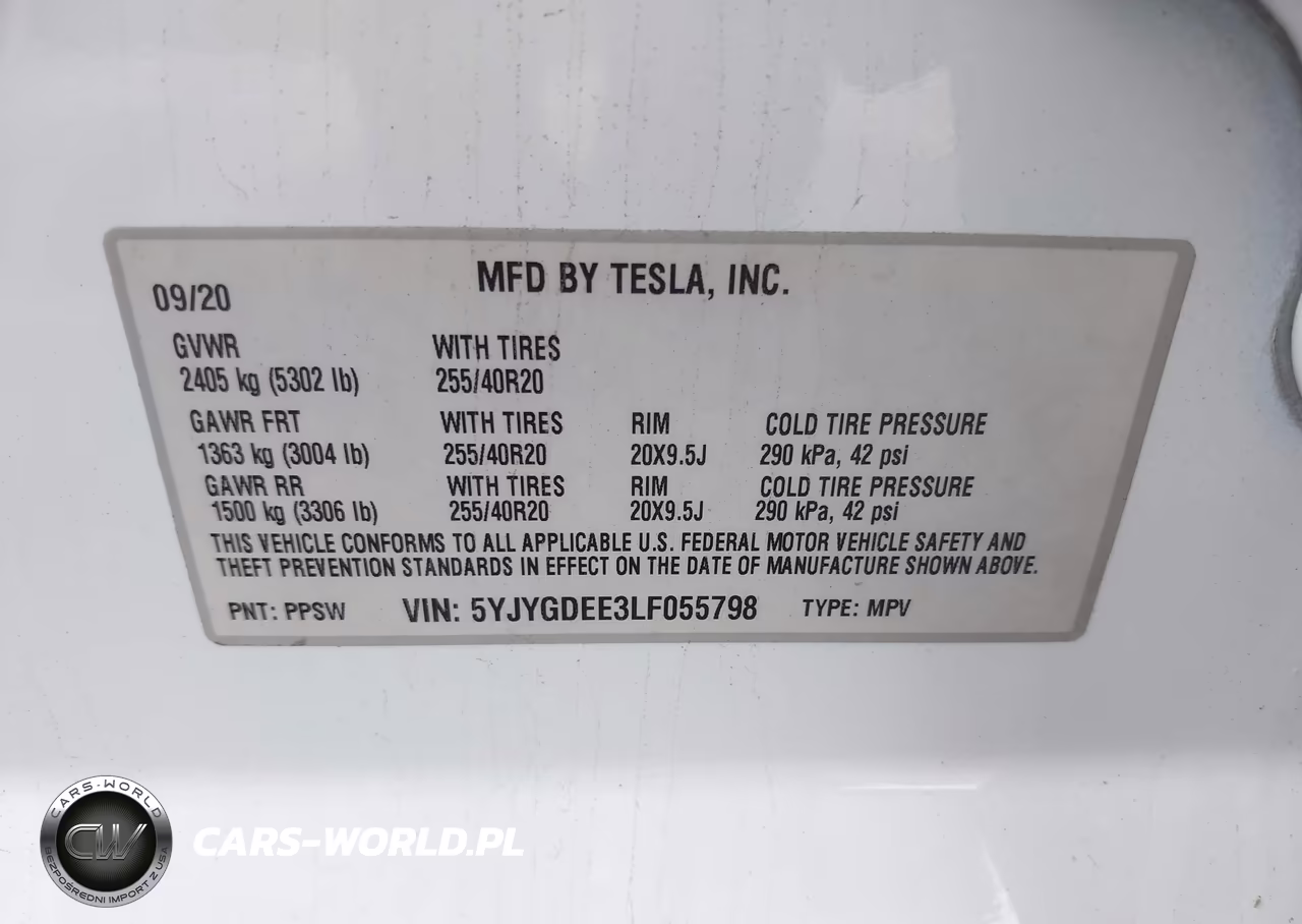 2020 Tesla Model Y Long Range Dual Motor All-Wheel Drive VIN:5YJYGDEE3LF055798 - 9