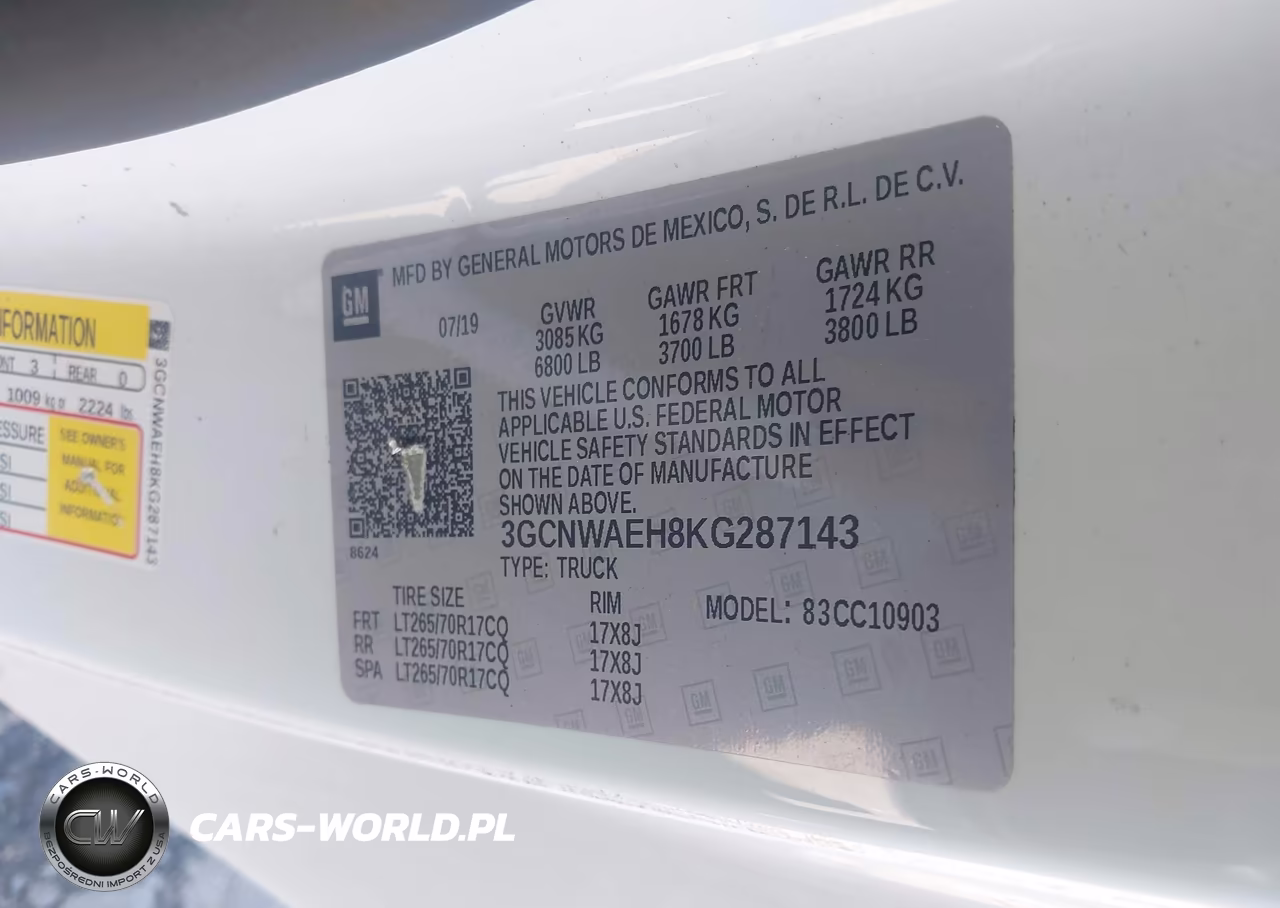 2019 Chevrolet Silverado 1500 Work Truck VIN:3GCNWAEH8KG287143 - 4