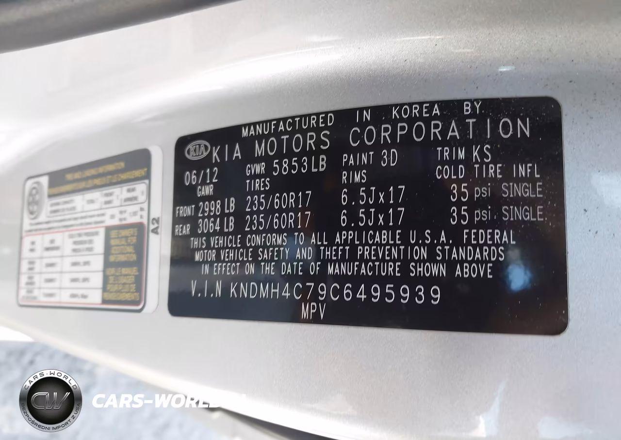 2012 Kia Sedona Ex VIN:KNDMH4C79C6495939 - 9