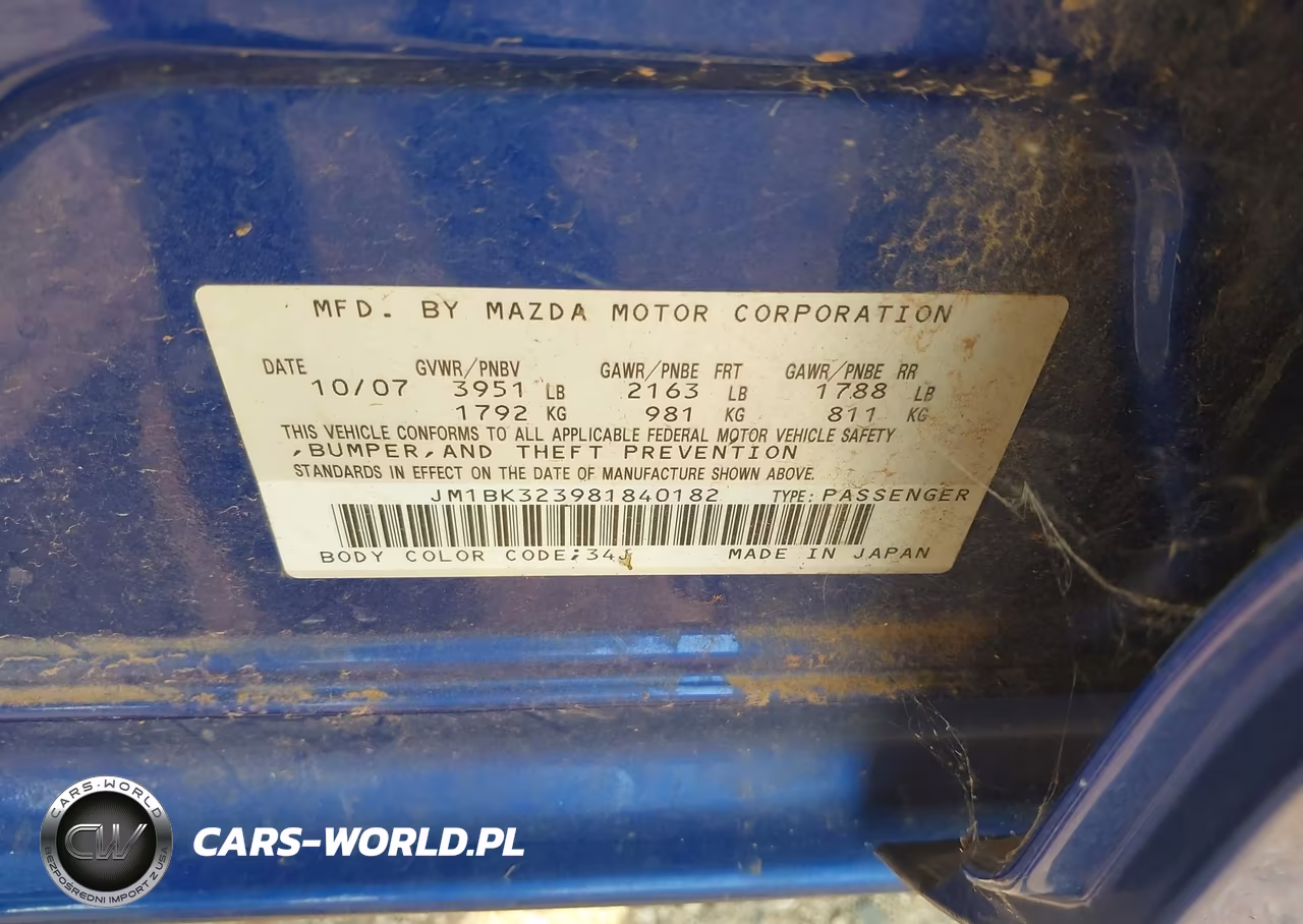 2008 Mazda Mazda3 S Sport VIN:JM1BK323981840182 - 9