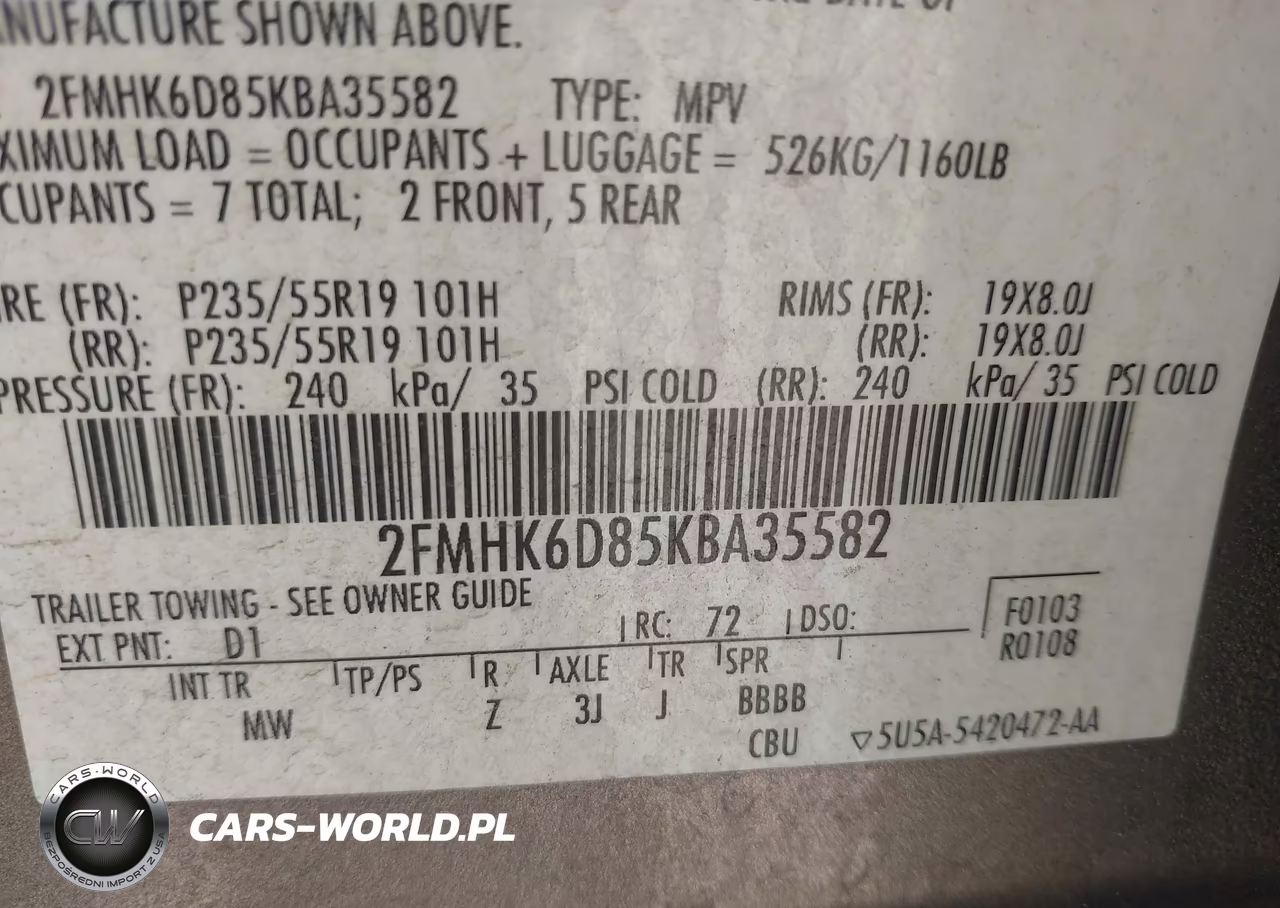 2019 Ford Flex Limited VIN:2FMHK6D85KBA35582 - 9