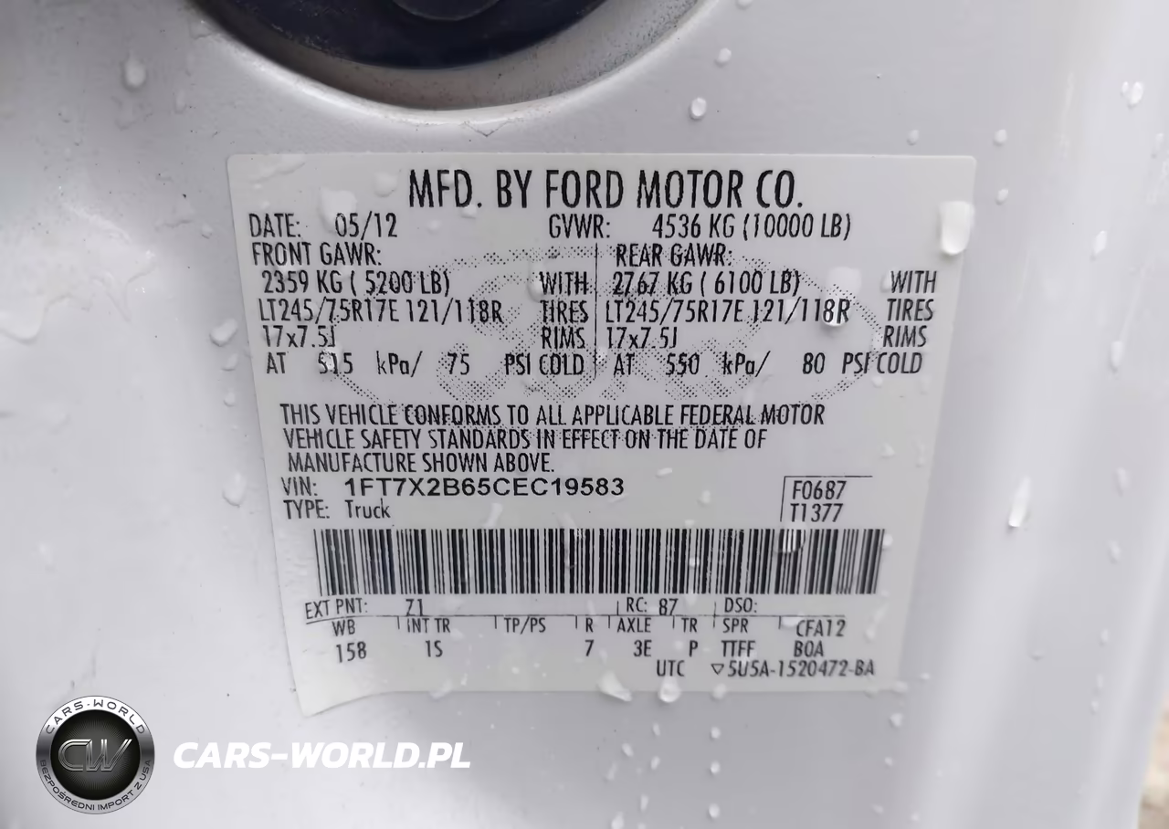 2012 Ford F-250 Xl VIN:1FT7X2B65CEC19583 - 9