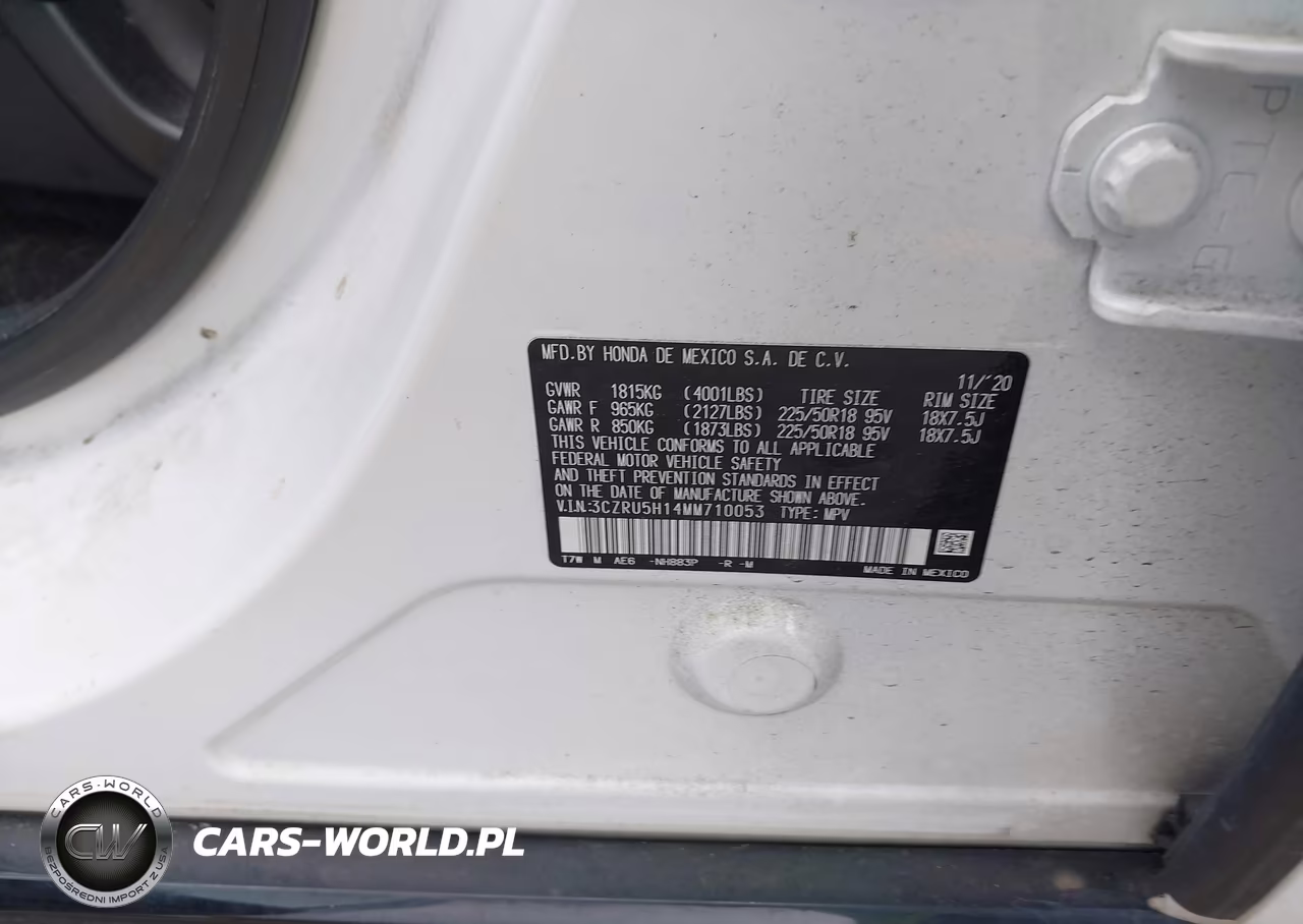 2021 Honda Hr-V 2Wd Sport VIN:3CZRU5H14MM710053 - 9
