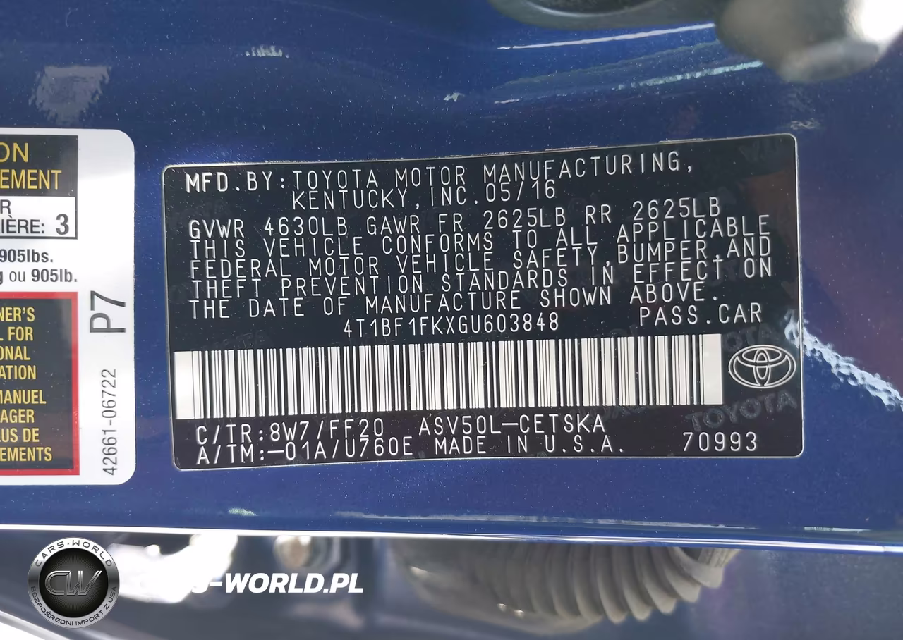 2016 Toyota Camry Se VIN:4T1BF1FKXGU603848 - 9