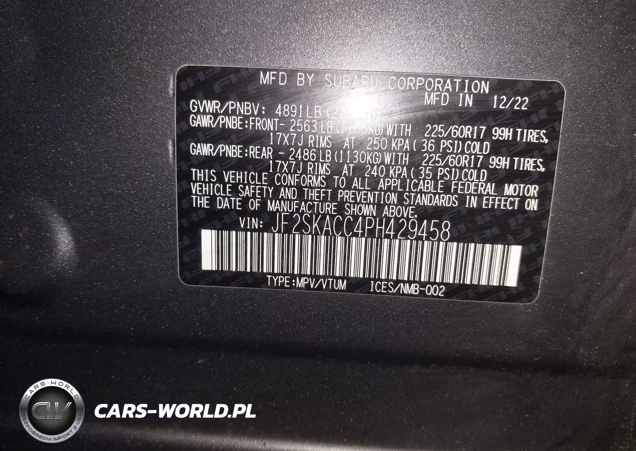 2023 Subaru Forester VIN:JF2SKACC4PH429458 - 9