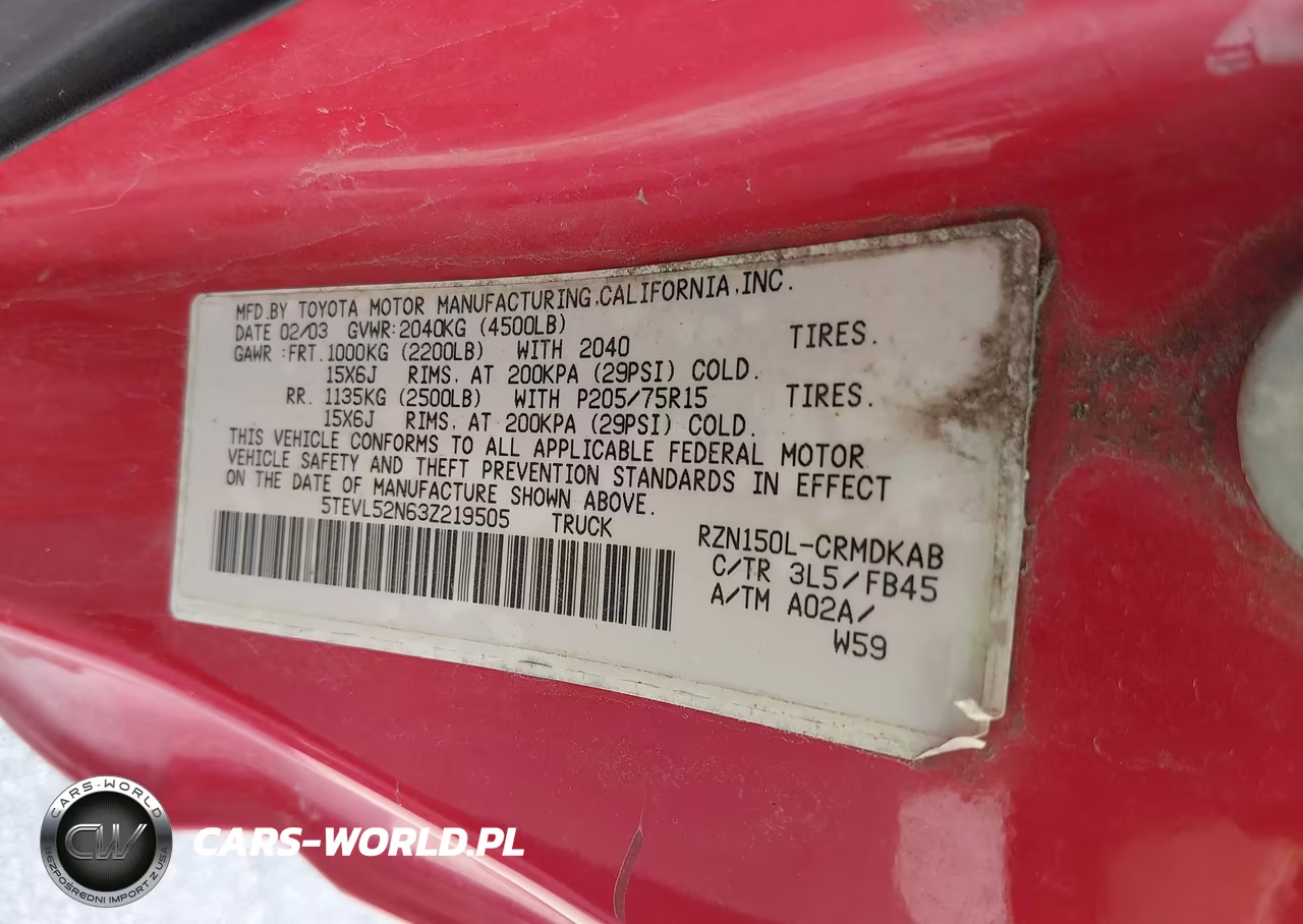 2003 Toyota Tacoma VIN:5TEVL52N63Z219505 - 9
