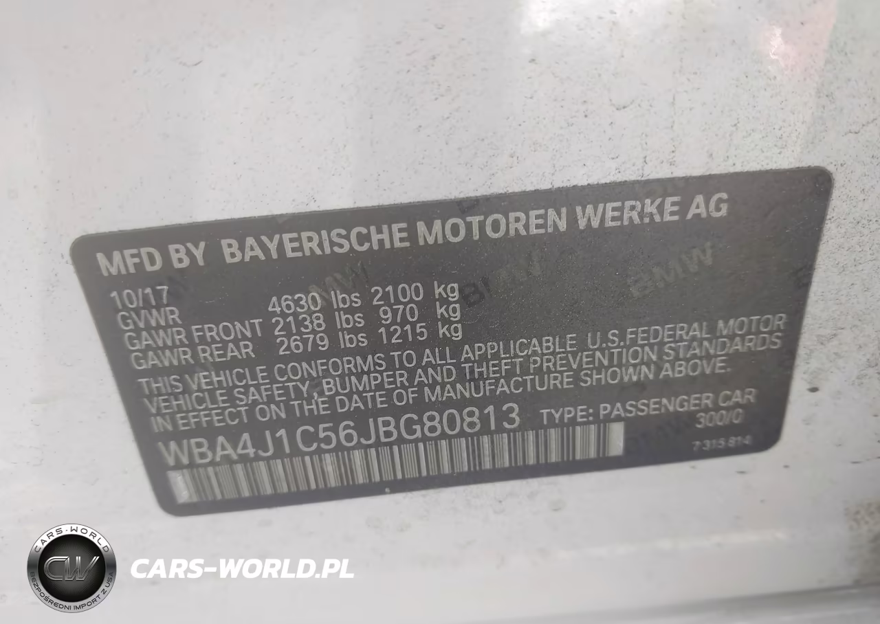 2018 BMW 430I Gran Coupe VIN:WBA4J1C56JBG80813 - 9