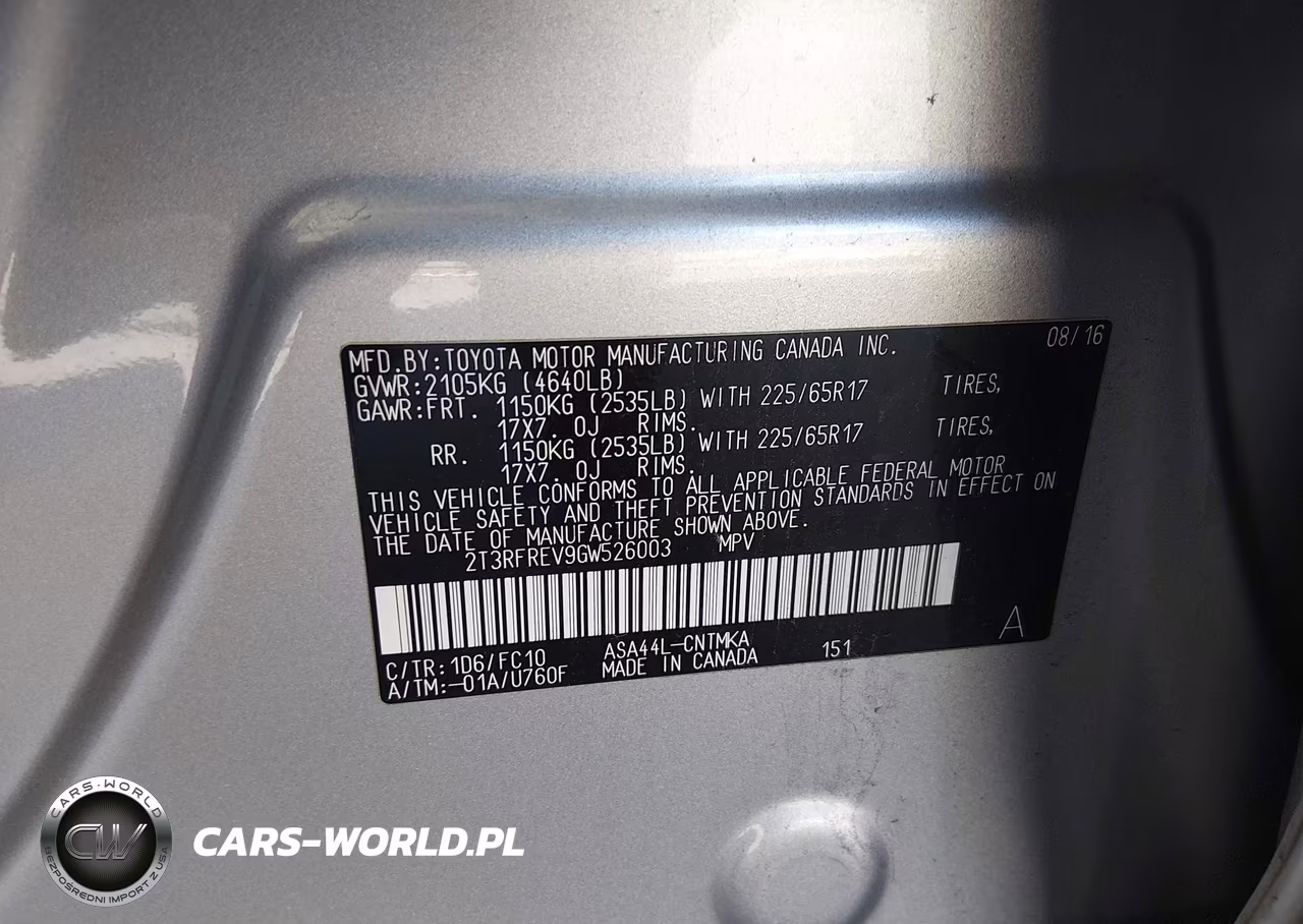 2016 Toyota Rav4 Xle VIN:2T3RFREV9GW526003 - 9