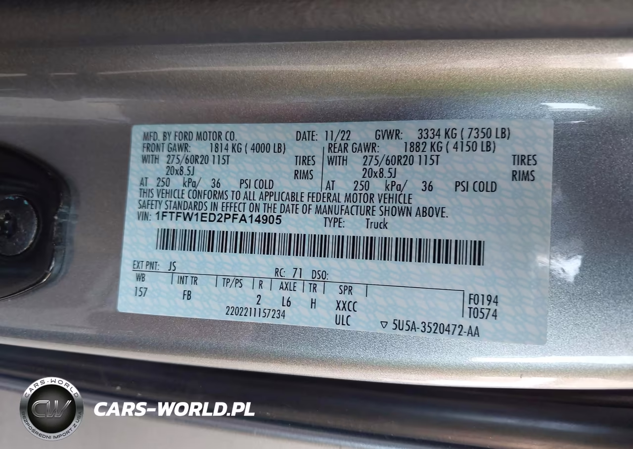 2023 Ford F-150 Xlt VIN:1FTFW1ED2PFA14905 - 9