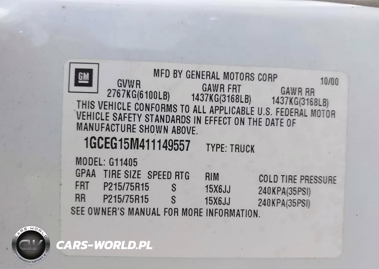 2001 Chevrolet Express VIN:1GCEG15M411149557 - 9
