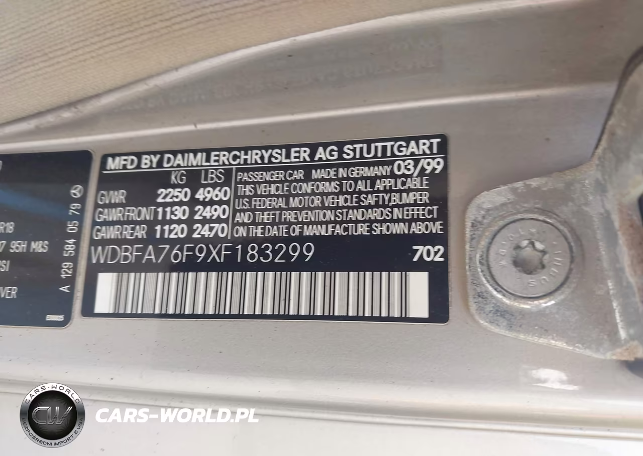 1999 Mercedes-Benz Sl 600 VIN:WDBFA76F9XF183299 - 9