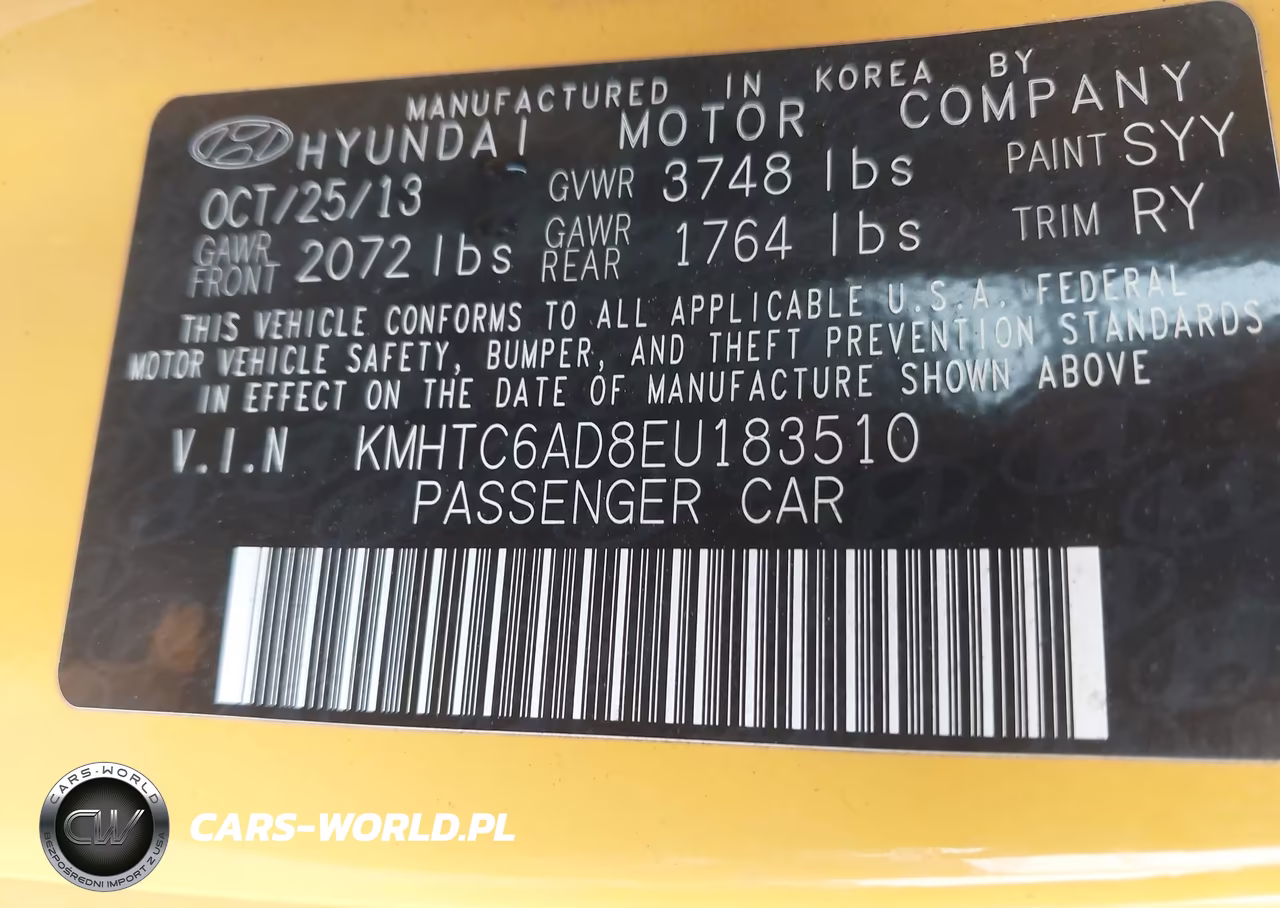 2014 Hyundai Veloster Base W-Black VIN:KMHTC6AD8EU183510 - 9