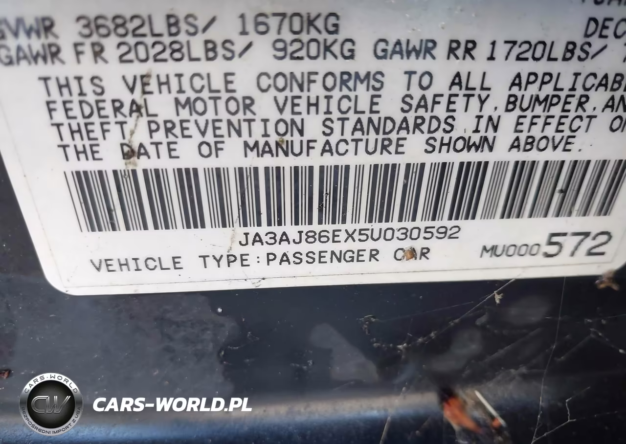 2005 Mitsubishi Lancer Oz Rally VIN:JA3AJ86EX5U030592 - 9