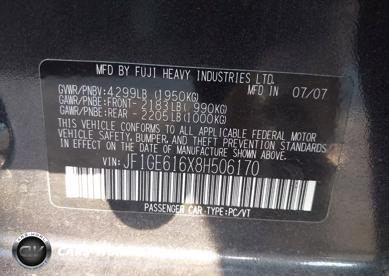 2008 Subaru Impreza 2.5I VIN:JF1GE616X8H506170 - 9