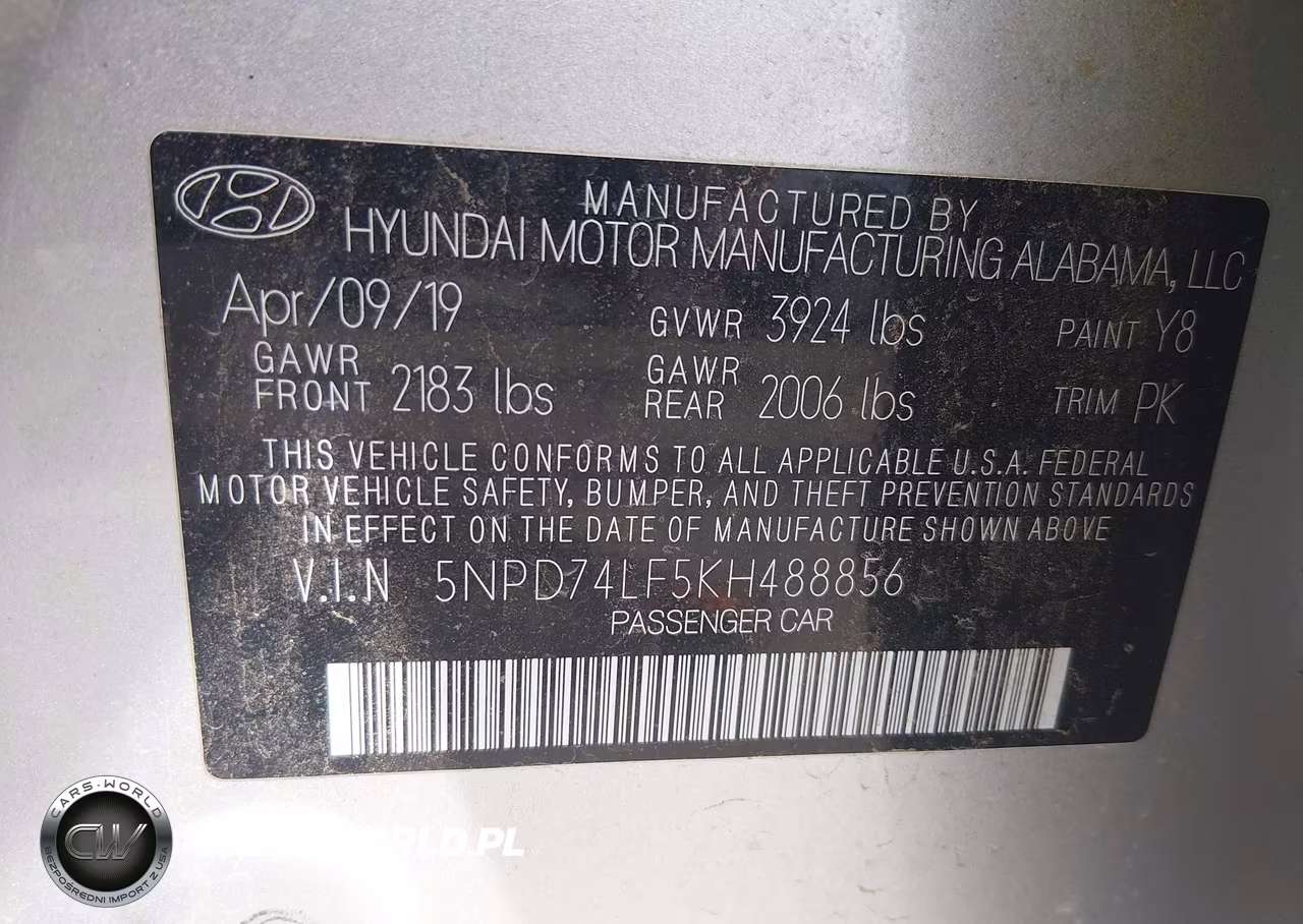2019 Hyundai Elantra Se VIN:5NPD74LF5KH488856 - 9