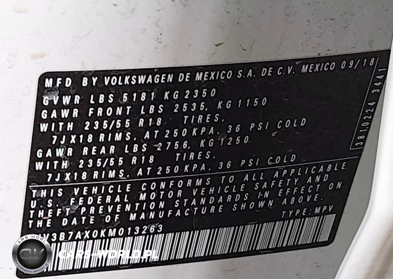 2019 Volkswagen Tiguan 2.0T Se-2.0T Sel-2.0T Sel R-Line-2.0T Sel R-Line Black VIN:3VV3B7AX0KM013263 - 9