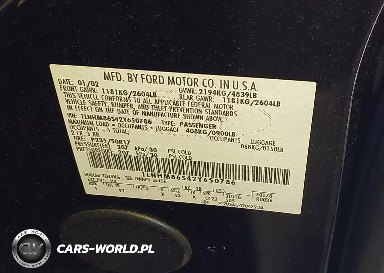 2002 Lincoln Ls V6 Auto-V6 Manual VIN:1LNHM86S42Y650786 - 9