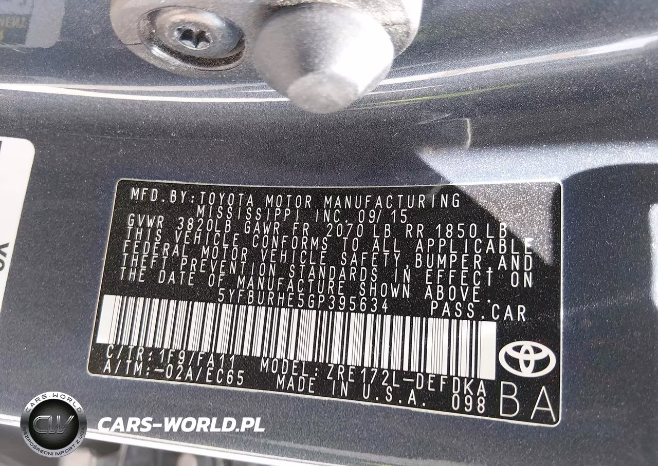 2016 Toyota Corolla L VIN:5YFBURHE5GP395634 - 9