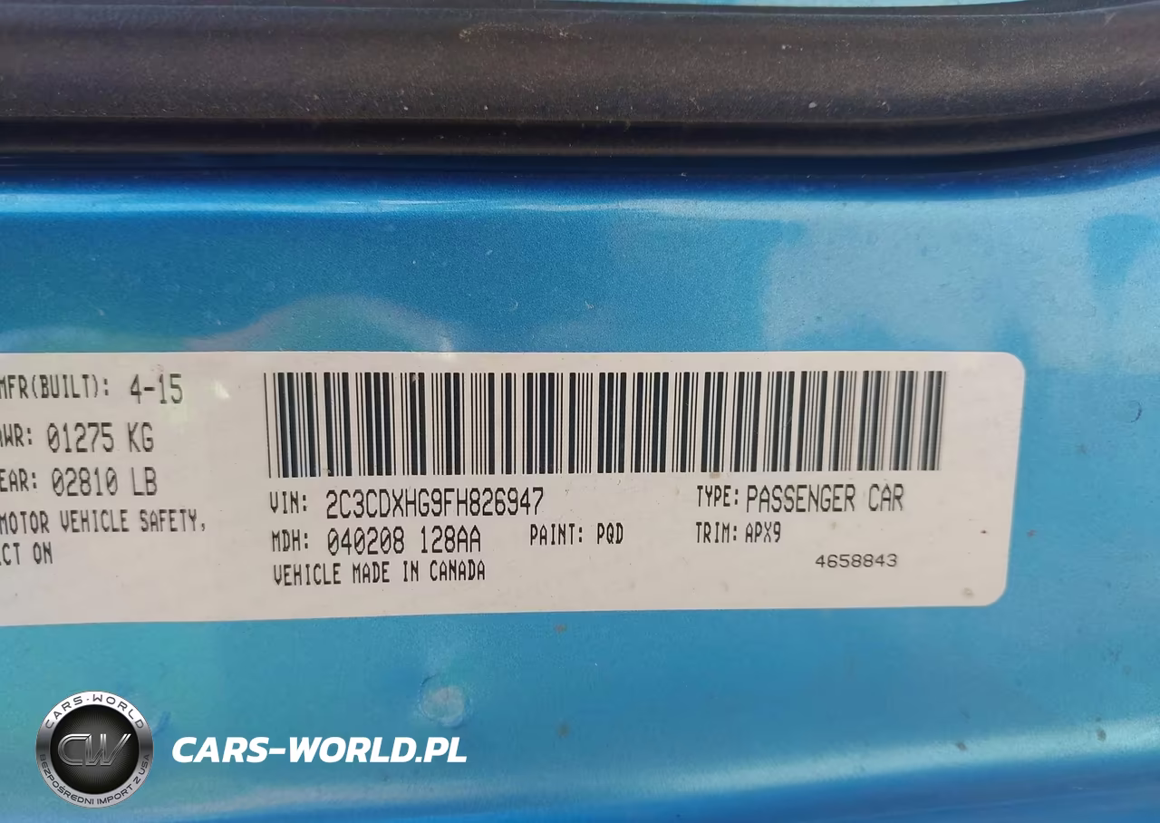 2015 Dodge Charger Sxt VIN:2C3CDXHG9FH826947 - 9
