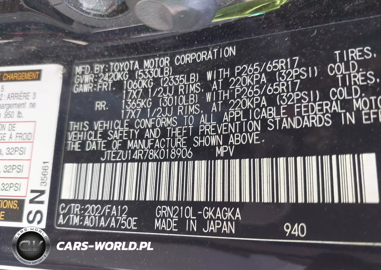 2008 Toyota 4Runner Sr5 V6 VIN:JTEZU14R78K018906 - 9