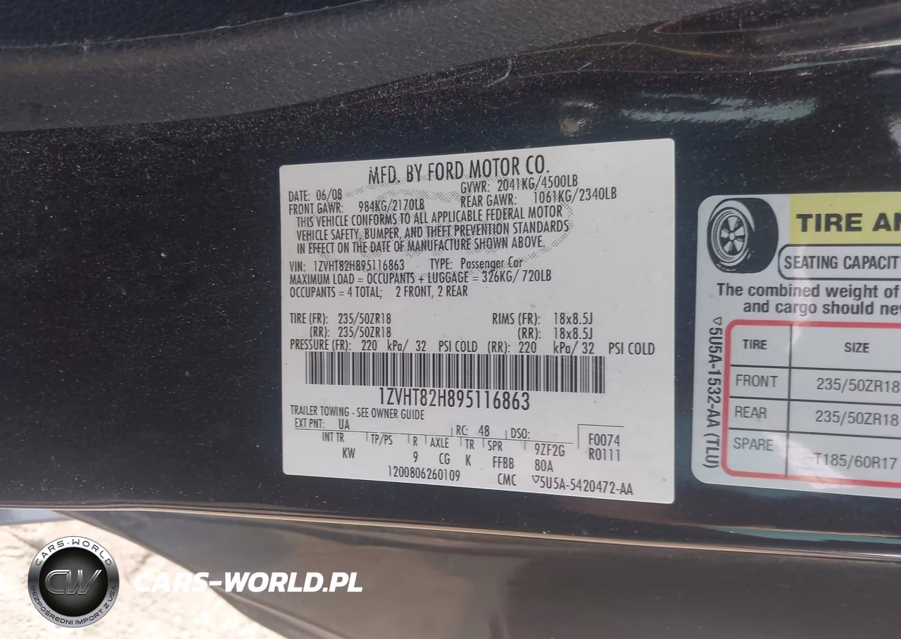 2009 Ford Mustang Gt-Gt Premium VIN:1ZVHT82H895116863 - 9