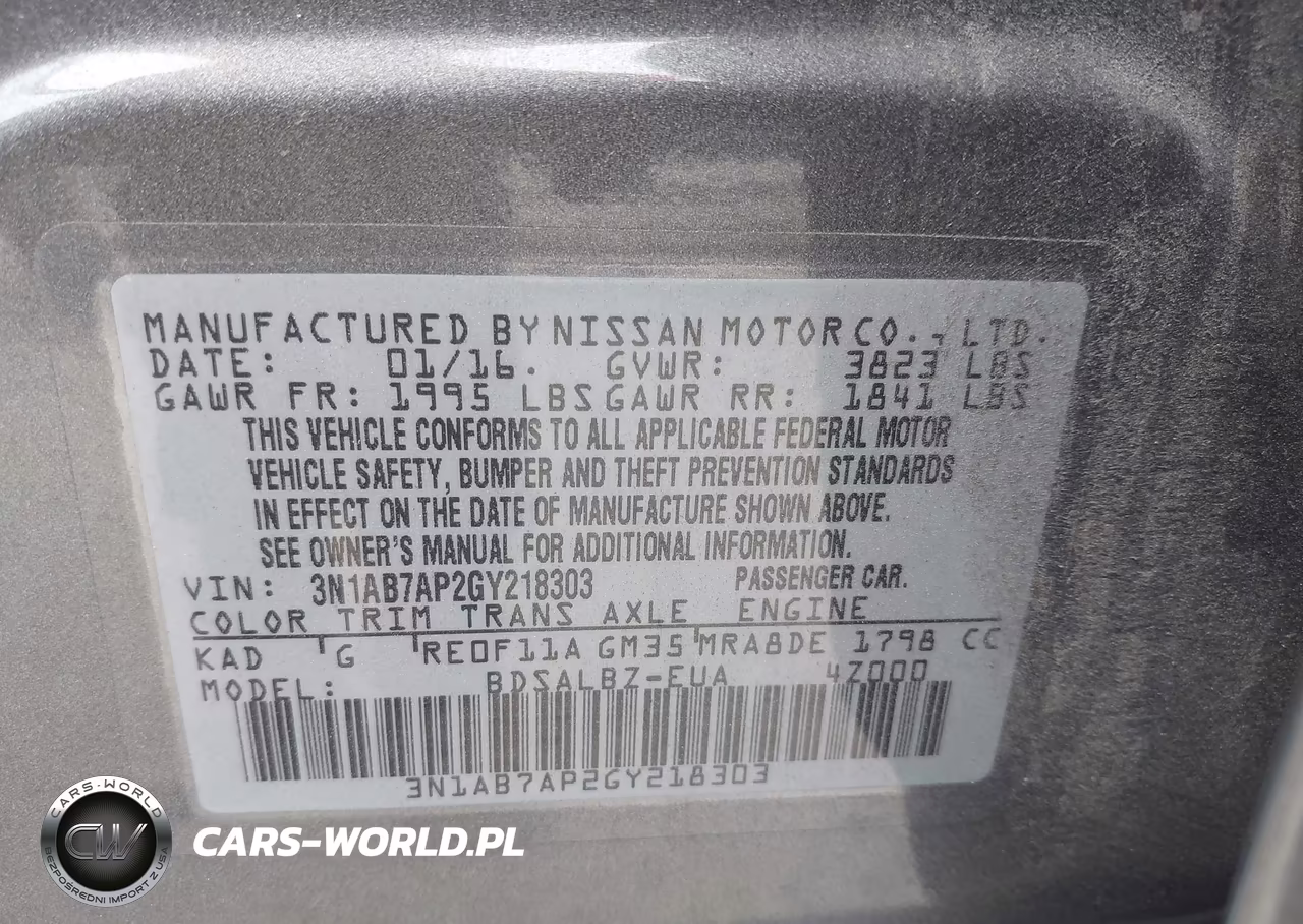 2016 Nissan Sentra Fe+ S-S-Sl-Sr-Sv VIN:3N1AB7AP2GY218303 - 9