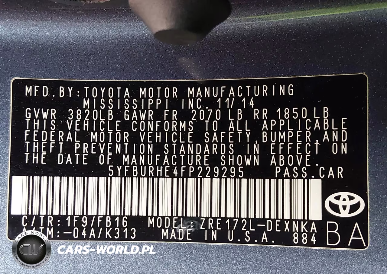 2015 Toyota Corolla Le VIN:5YFBURHE4FP229295 - 9