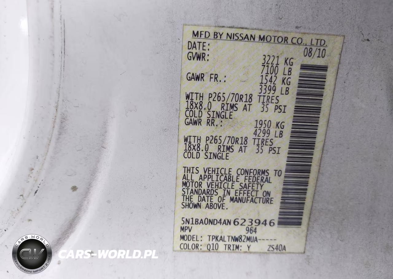 2010 Nissan Armada Se VIN:5N1BA0ND4AN623946 - 9