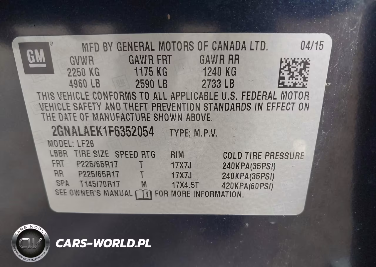 2015 CHEVROLET EQUINOX LS VIN:2GNALAEK1F6352054 - 9