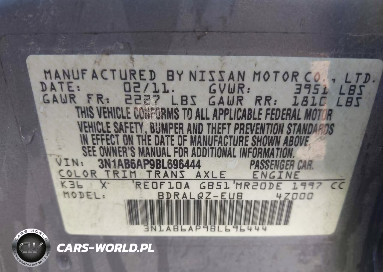 2011 Nissan Sentra 2.0 VIN:3N1AB6AP9BL696444 - 9