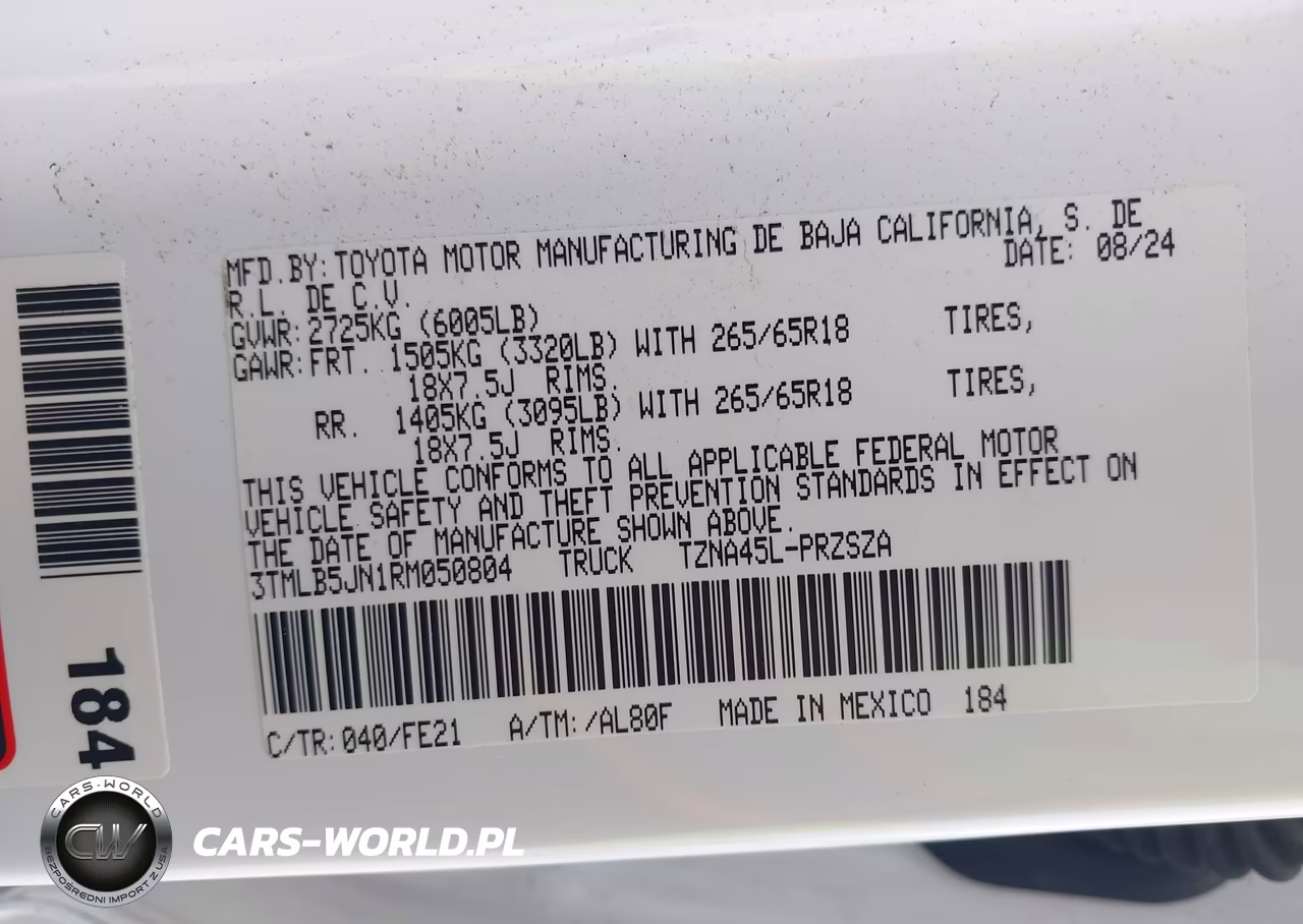 2024 Toyota Tacoma Trd Sport VIN:3TMLB5JN1RM050804 - 9