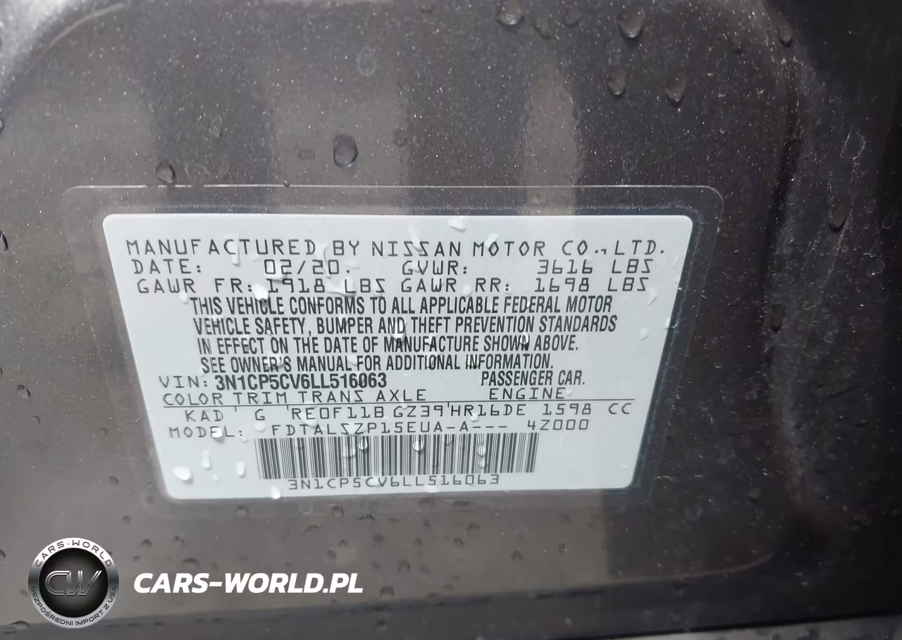 2020 Nissan Kicks Sv Xtronic Cvt VIN:3N1CP5CV6LL516063 - 9