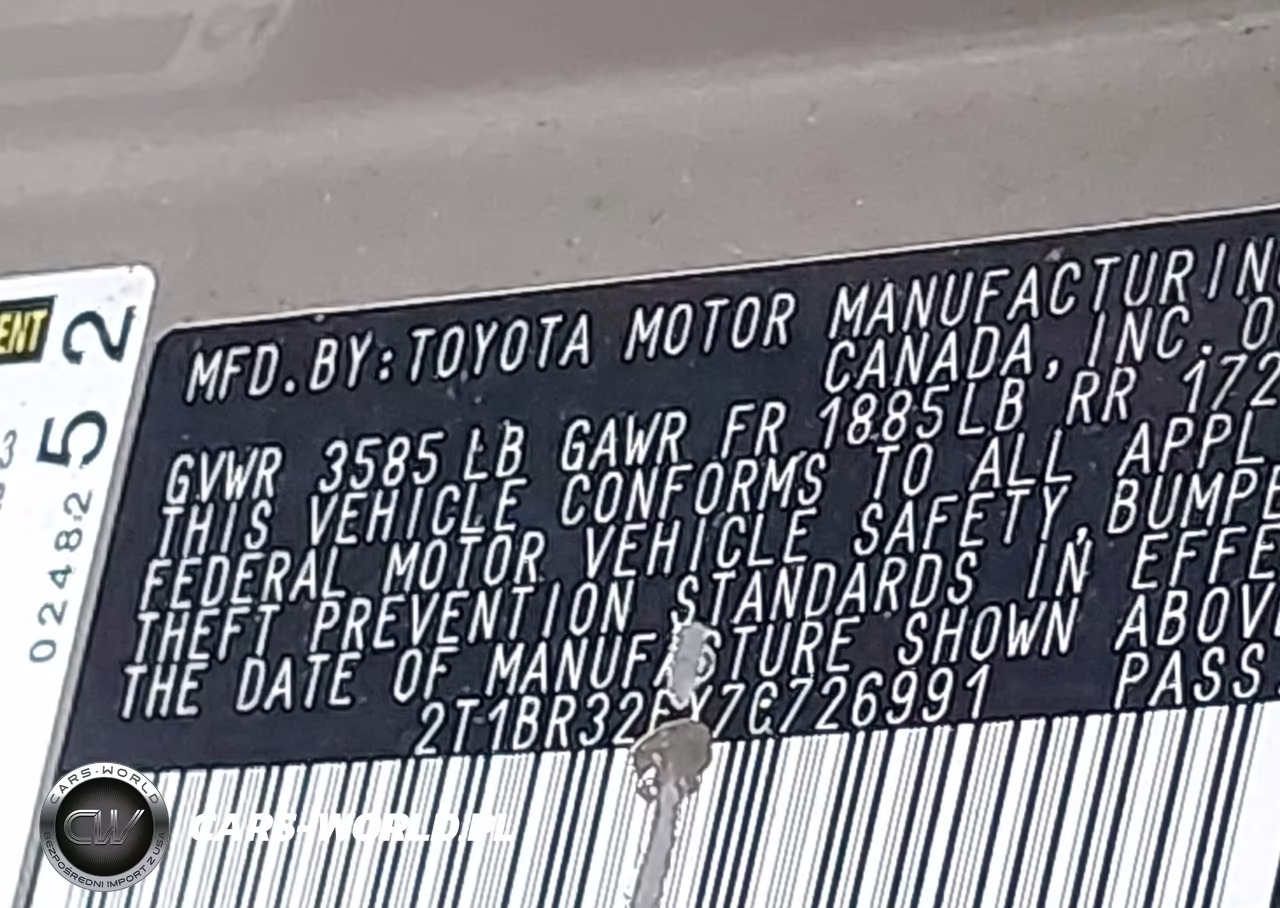 2007 Toyota Corolla Ce VIN:2T1BR32EX7C726991 - 9