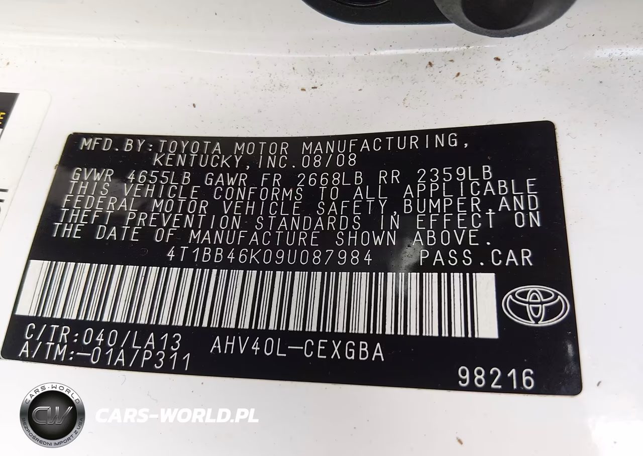 2009 Toyota Camry Hybrid VIN:4T1BB46K09U087984 - 9