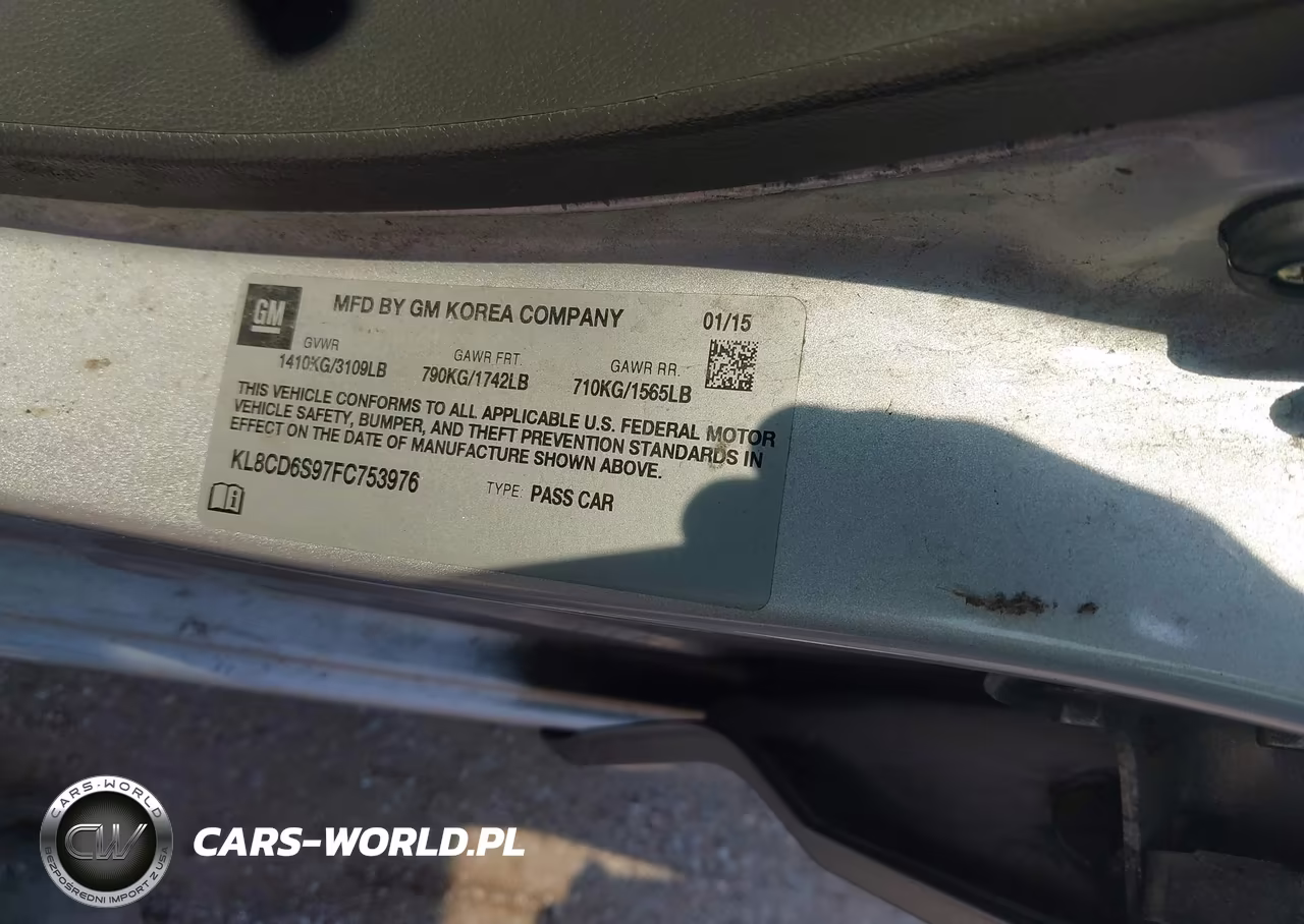 2015 Chevrolet Spark 1Lt Cvt VIN:KL8CD6S97FC753976 - 9