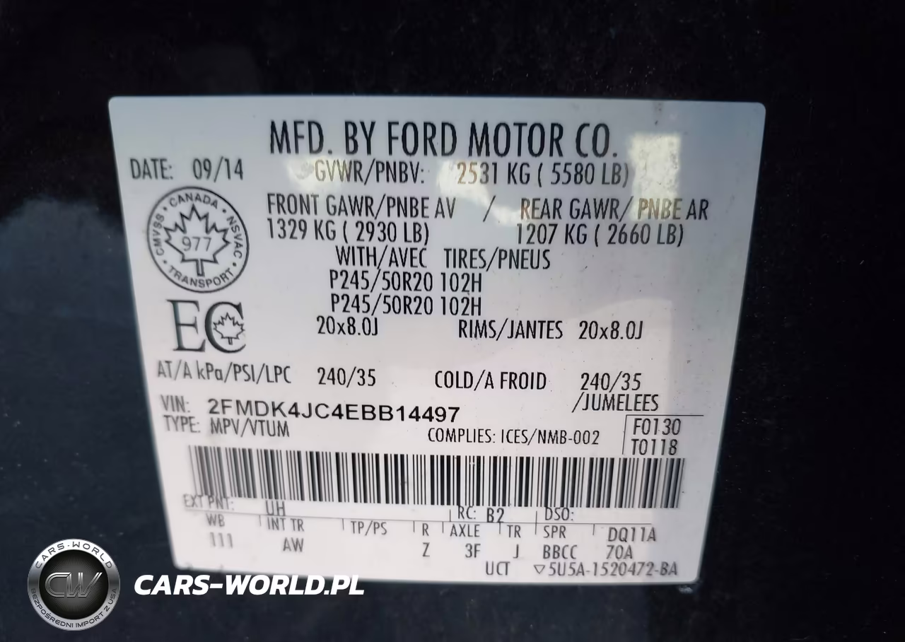 2014 Ford Edge Sel VIN:2FMDK4JC4EBB14497 - 9