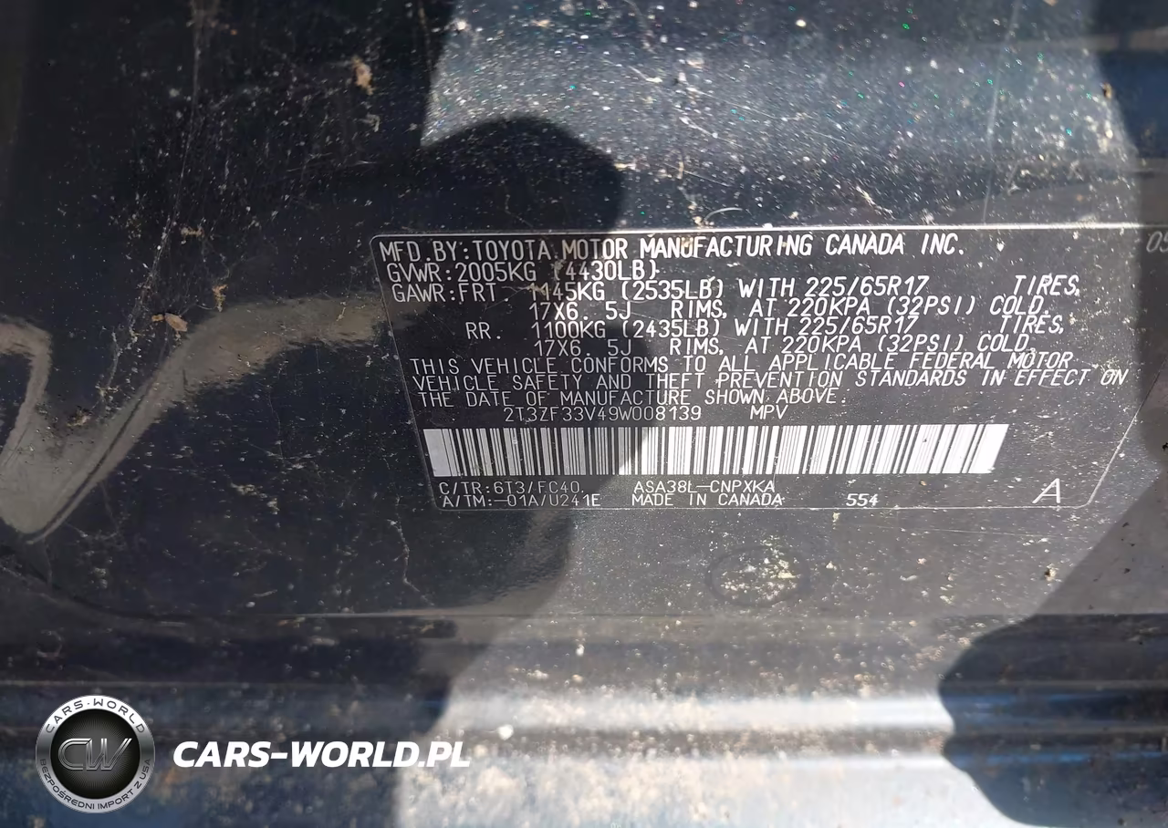 2009 Toyota Rav4 VIN:2T3ZF33V49W008139 - 9