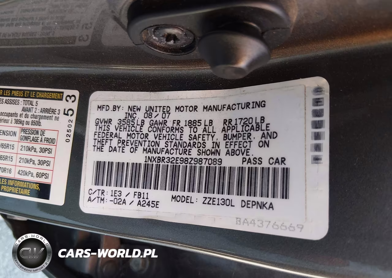 2008 Toyota Corolla Le VIN:1NXBR32E98Z987089 - 9