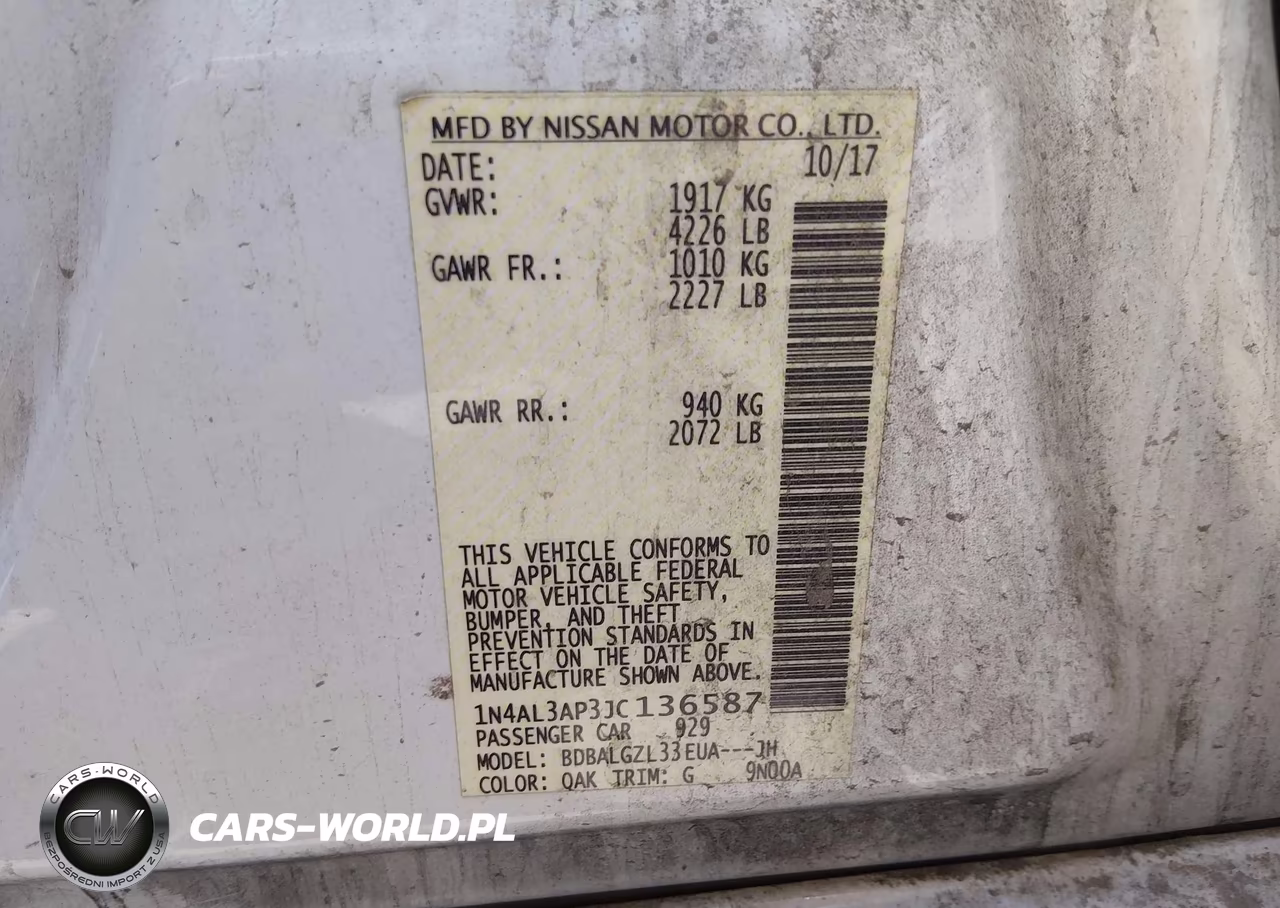 2018 Nissan Altima 2.5 S VIN:1N4AL3AP3JC136587 - 9